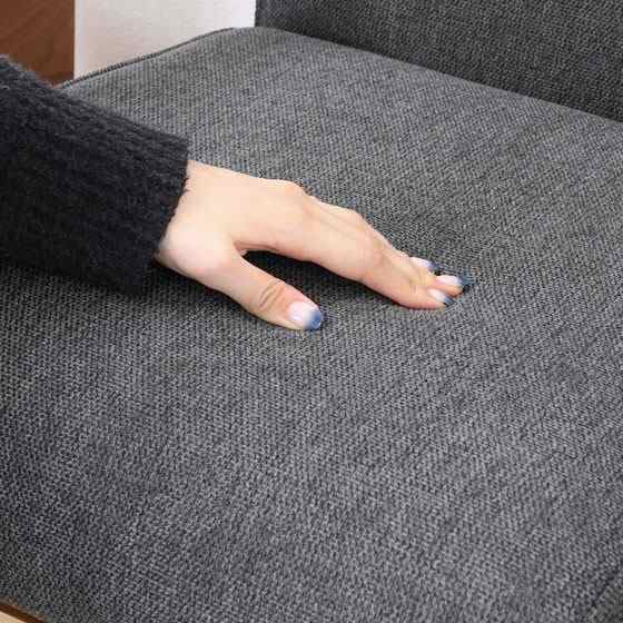 不二貿易 厚手ファブリックソファ ミート 1P グレーの通販は