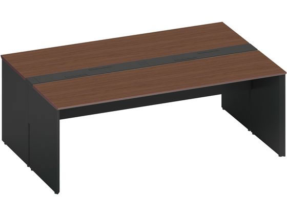 コクヨ WV+基本 固定式配線両面2000×1400 ウォールナット ブラックの通販はテーブル（応接・会議・ロビー）