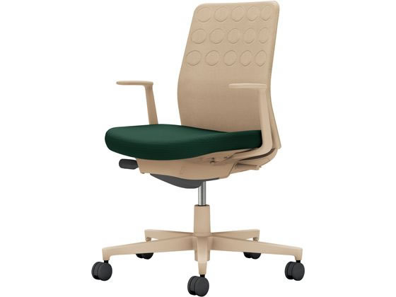 コクヨ モネット 背クッション L肘 Sベージュ Sベージュ Dグリーン(W)の通販は 68,943円