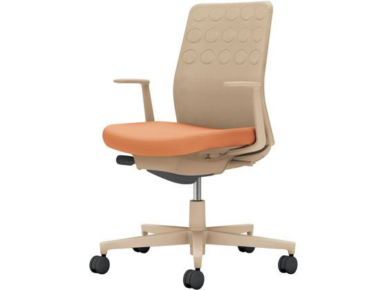 コクヨ モネット 背クッション L肘 Sベージュ Sベージュ ペールテラコッタ(U)の通販は