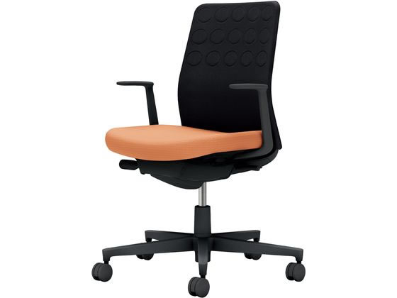 コクヨ モネット 背クッション L肘 ブラック ブラック ペールテラコッタ(U)の通販は 68,943円