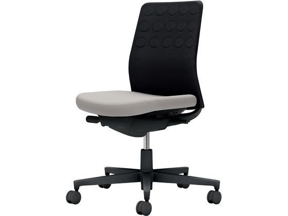 コクヨ モネット 背クッション 肘無 ブラック ブラック ライトグレー(U)の通販は 59,145円