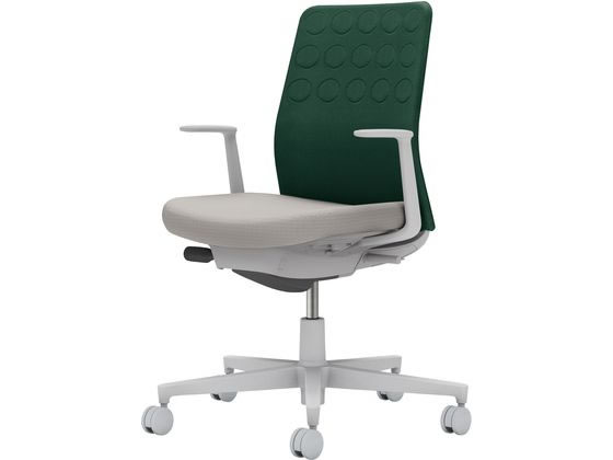 コクヨ モネット 背クッション L肘 Lグレー ディープグリーン Lグレー(U)の通販は