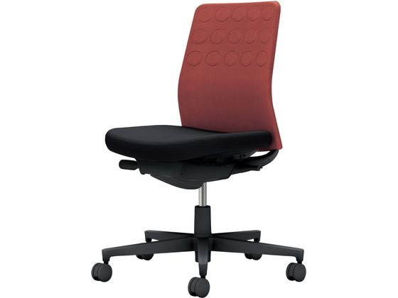 コクヨ モネット 背クッション 肘無 ブラック パーシアンレッド ブラック(W)の通販は