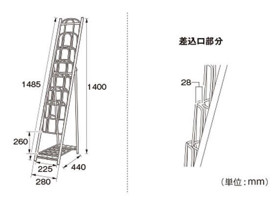 カグクロ 網棚付きパンフレットラック1列7段タイプ PR-07