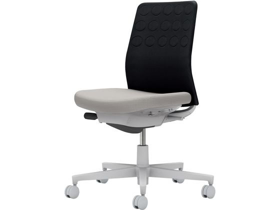 コクヨ モネット 背クッション 肘無 ライトグレー ブラック ライトグレー(U)の通販は