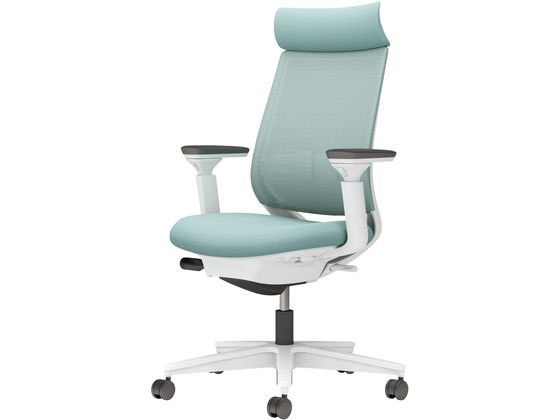 コクヨ チェア ミトラ2 可動肘 ランバー付 アッシュターコイズ ナイロンキャスターの通販は