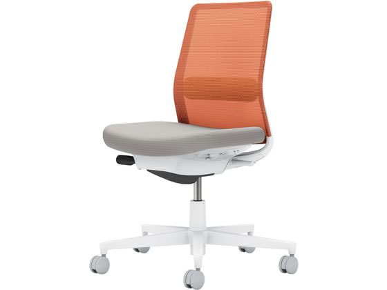 コクヨ モネット 背メッシュ 肘無 ホワイトグレー ソフトテラコッタ ライトグレー(U)の通販は