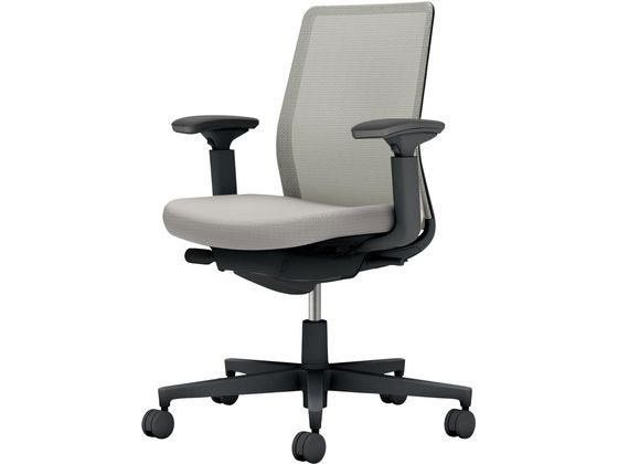 コクヨ モネット 背メッシュ 可動肘 ブラック ライトグレー(U)の通販は 47,420円