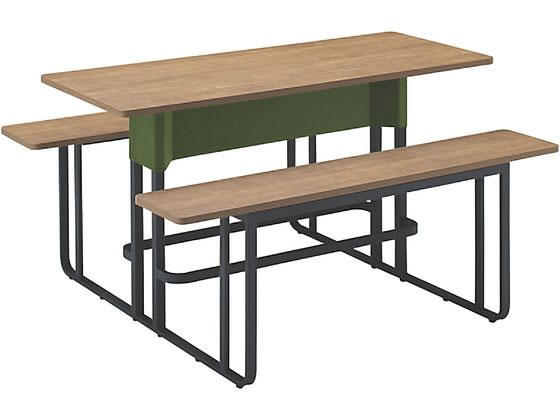 イトーキ フロウラウンジ テーブル&ベンチ ハイタイプ 幕板付 W1800 BK*IGの通販は