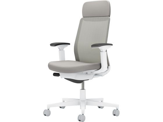 コクヨ モネット 背メッシュ 可動肘 ホワイトグレー ライトグレー(U)の通販は 92,670円