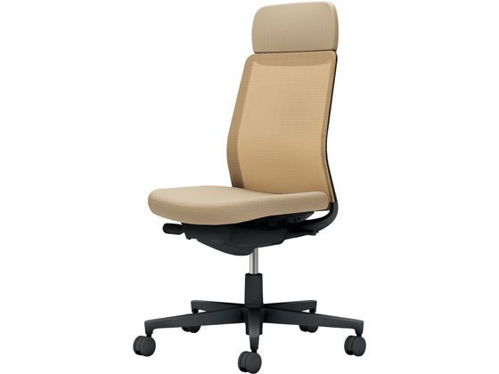 コクヨ モネット 背メッシュ 肘無 ブラック ソフトベージュ(U)の通販は 67,739円