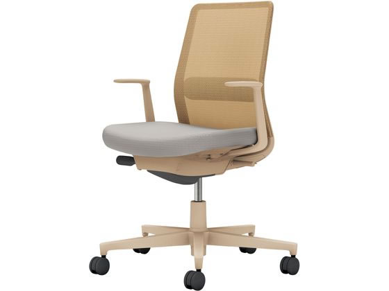 コクヨ モネット 背メッシュ L肘 ソフトベージュ ソフトベージュ ライトグレー(U)の通販は 45,917円