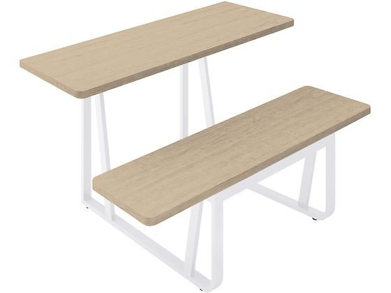 イトーキ フロウラウンジ テーブル&ベンチ スタンダード 片面 W1400 WHの通販は