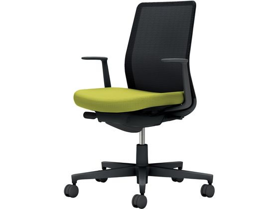 コクヨ モネット 背メッシュ L肘 ブラック ブラック ライトオリーブ(U)の通販は