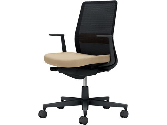 コクヨ モネット 背メッシュ L肘 ブラック ブラック ソフトベージュ(U)の通販は