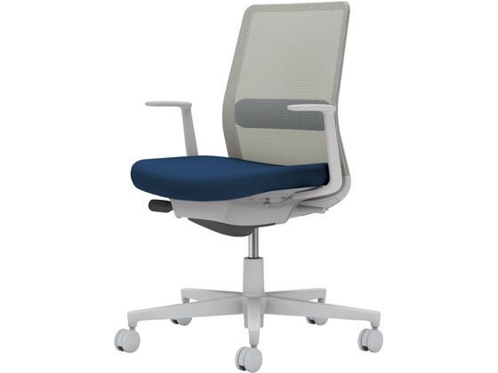 コクヨ モネット 背メッシュ L肘 ライトグレー ライトグレー ネイビー(U)の通販は 76,528円
