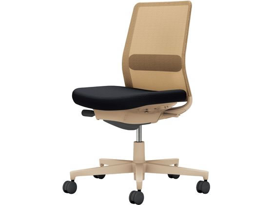 コクヨ モネット 背メッシュ 肘無 ソフトベージュ ソフトベージュ ブラック(U)の通販は 43,375円