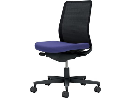 コクヨ モネット 背メッシュ 肘無 ブラック ブラック ディープパープル(U)の通販は 58,872円