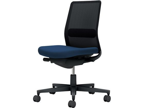 コクヨ モネット 背メッシュ 肘無 ブラック ブラック ネイビー(U)の通販は