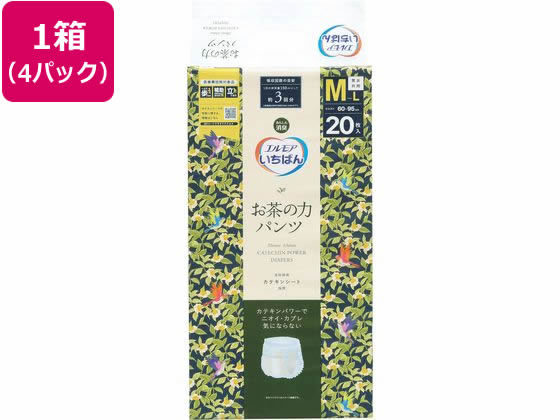 エルモア いちばんお茶の力パンツ M〜Lサイズ 20枚×4パックの通販は 5,890円