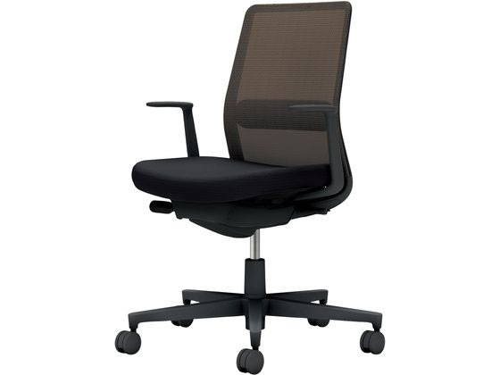 コクヨ モネット 背メッシュ L肘 ブラック ダークグレージュ ブラック(U)の通販は 45,917円