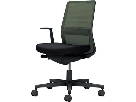 コクヨ モネット 背メッシュ L肘 ブラック ディープグリーン ブラック(U)の通販は