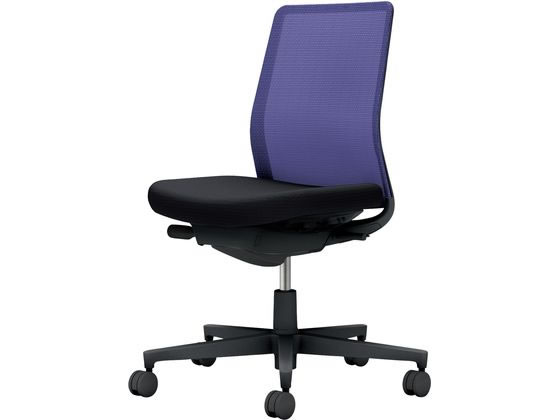 コクヨ モネット 背メッシュ 肘無 ブラック ディープパープル ブラック(U)の通販は 58,872円