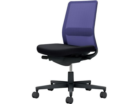 コクヨ モネット 背メッシュ 肘無 ブラック ディープパープル ブラック(U)の通販は