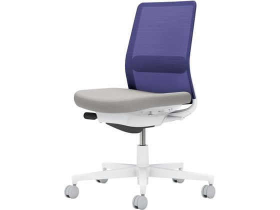 コクヨ モネット 背メッシュ 肘無 WHグレー Dパープル ライトグレー(U)の通販は