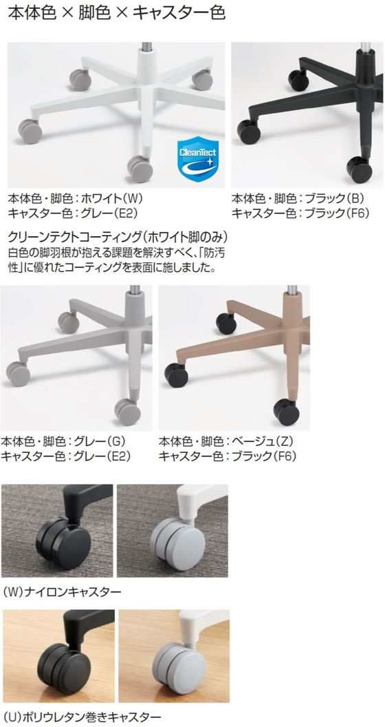 コクヨ モネット 背樹脂シェル L肘 Sベージュ Sベージュ Dグリーン(W)の通販は