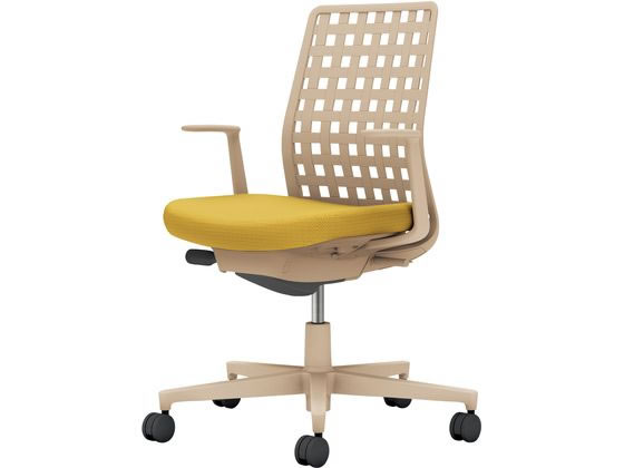 コクヨ モネット 背樹脂シェル L肘 Sベージュ Sベージュ Oイエロー(W)の通販は