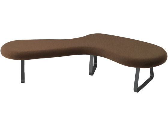 イトーキ フロウラウンジ 3シーターベンチ セピアブラウン ブラックフレームの通販はテーブル（応接・会議・ロビー）