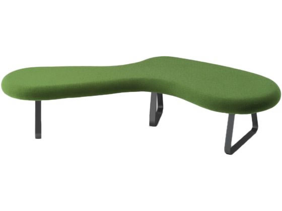 イトーキ フロウラウンジ 3シーターベンチ アイビーグリーン ブラックフレームの通販は