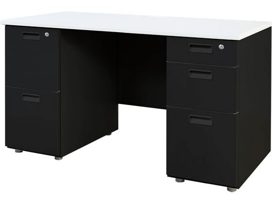 Netforce NUTS(ナッツ) 両袖机 2+3段 W1200×D600 WH*BKの通販は 24,439円