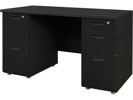 Netforce NUTS(ナッツ) 両袖机 2+3段 W1200×D600 BKの通販は