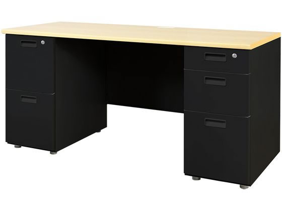 Netforce NUTS(ナッツ) 両袖机 2+3段 W1400×D600 NA*BKの通販は