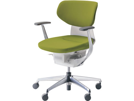 コクヨ イング クッション・ラテラル ホワイトシェル アルミ脚 ライトオリーブVの通販は