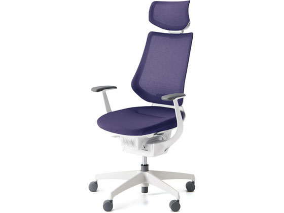コクヨ イング メッシュ・ヘッドレスト ホワイトシェル 樹脂脚 DパープルWの通販は