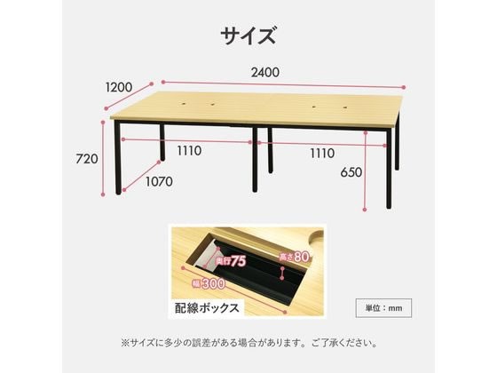 Netforce フリーアドレスデスク W2400×D1200mm ナチュラル