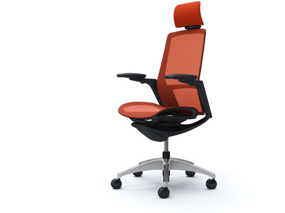 オカムラ フィノラ エクストラハイバック 座メッシュ アジャスト肘 オレンジ C78ABRの通販は