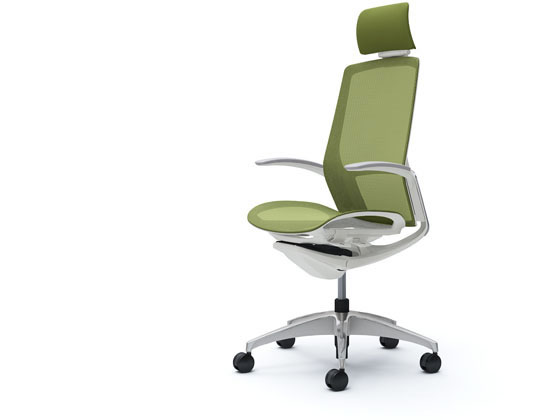 オカムラ フィノラ エクストラハイバック 座メッシュ デザイン肘 グリーン C74ABWの通販は