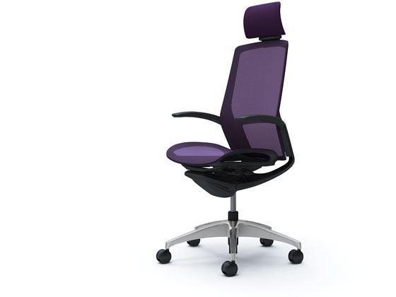 オカムラ フィノラ エクストラハイバック 座メッシュ アジャスト肘パープル C78AARの通販は