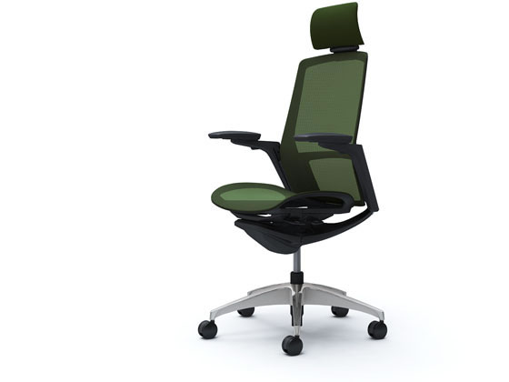 オカムラ フィノラ エクストラハイバック 座メッシュ デザイン肘Dグリーン C74AARの通販は