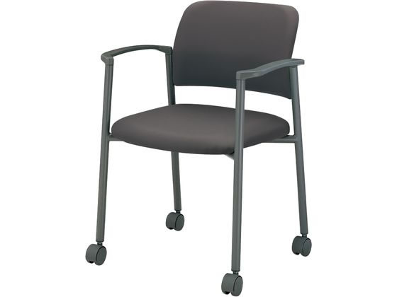 コクヨ 会議用イス100 PUレザー 肘付 ハードキャスター グレー脚 グレーの通販は 15,513円