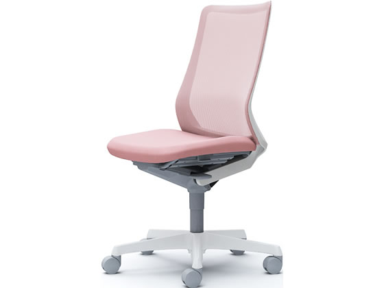 オカムラ フルーエント ハイバック ホワイトボディ 肘無し ペールピンクの通販は 39,916円