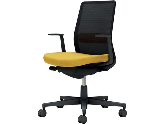 コクヨ モネット L型肘 背座別色 オリーブイエロー／ブラックの通販は 45,142円