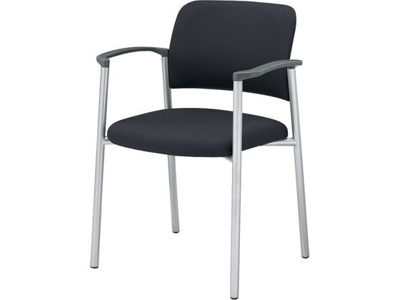 コクヨ 会議用イス100 布 肘付 固定脚 シルバー脚 グレーの通販は