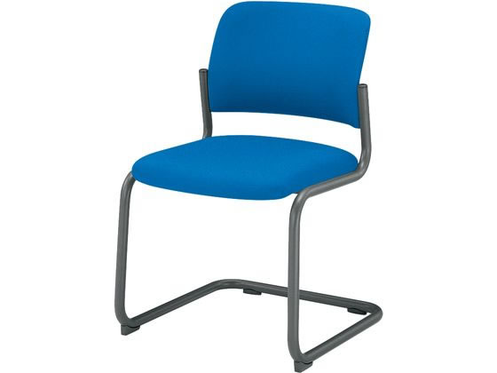 コクヨ 会議用イス100 布 肘無 カンチレバー脚 グレー脚 ブルーの通販は