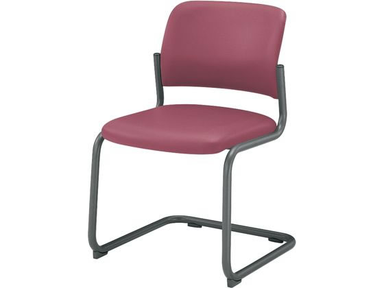 コクヨ 会議用イス100 PUレザー 肘無 カンチレバー脚 グレー脚 ローズの通販は